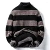 Herrenpullover Herrenpullover Vintage Gestreifte lose Pullover Streetwear Herbst Winter Strickpullover Männliches Hemd 2023 Sueter Hombre