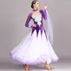 Stage Wear Black Rhinestones Ballroom Dance Competition Dress Standard Dresses Modern Costume Waltz Luminous Costumes