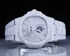 2023VY6V MECHANICZNA MARKA MARKA TOP Custom Moissanite Diamond Watch for Mens Oryginalny zestaw ręczny lodowany popiersie Down Diamond Watch