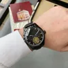 Orologio automatico da uomo in pelle di moda di lusso con scatola originale Orologio meccanico automatico da 43 mm Orologio da uomo impermeabile Orologio da lavoro da uomo con ingranaggio trasparente Montre De Lux