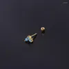 Stud Earrings 1 PCS Cute Mini Color Zircon Heart Ear Piercing Cartilage Cuff Clip Simple Gold Steel Bar Earring Jewelry