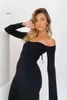 Casual Dresses Sexy Dress Off-shoulder Flared Sleeve Fur Blend Sweater Knitted Soft Winter Clothes Ladies Bodys For Women