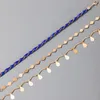 Anklets Bohemian Water Drop frędzle dla kobiet w stylu etnicznym tkanie geometrii łańcuchy stóp biżuteria 3pcs/setki 15678