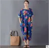 Casual Dresses Top Brand Butterfly Summer Flower Cotton And Linen Loose Dress High Quality