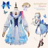 Costumes d'anime Kamisato Ayaka Cosplay jeu Genshin Impact Springbloom Missive Ayaka Skin Come Game Genshin Cosplay Halloween Comer Z0301