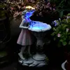 Garden Decorations Resin Angel Figure Sculpture Ornaments Home Outdoor Flower Fairy Girl Solar Decor Villa Courtyard Micro Landscape Crafts