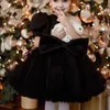 Sukienki dziewczynki dziewczynka księżniczka tutu sukienka dziecięca niemowlę z kokardki na ramię Vestido Puff rękawa