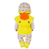 Vente en gros 43-45cm vêtements de poupée vêtements 17 pouces beau canard cinq pièces costume costume bébé né américain fille anniversaire festival cadeaux