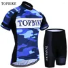 Completi da corsa Maglia da ciclismo da uomo manica corta estiva TOPBIKE Set Abbigliamento da MTB Abbigliamento sportivo da squadra personalizzato Bib da ciclismo su strada