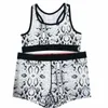 Sexy Womens Swimwear Fashion Yoga Outfits Designer 2 Piece Swimsuits Cartoon Printed Vest And Shorts Sports Fitness Set