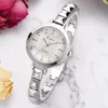 Relógios de pulso 2023 Bandeira de luxo da banda Top Women Women Women Women Moda Rhinestone Quart Wristwatch Vestido Bracelet Ladies Relógio Relógio Zegarek Damski