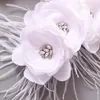 Hochzeitsschärpen TRiXY S438 Gürtelkleid für Frauen Charmante Blumenschärpe Feder Blumen Mädchen Brautaccessoires