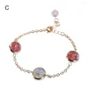 Bangle Dress Up Allergy Free Women Fashion Pink Faux Crystal Bracelet Decor For Dating