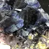 Dekoracyjne figurki 311naturatur fioletowe niebieskie fluorytowe minerały okazione dekoracje domowe aura leczenie okrągłe żyły nauczanie kryształowego kwarc