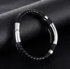 Bangle Fashion Trendy Hip Hop Personality Cool Double-Layer Braided Leather Bracelet For Men Punk Jewelry