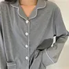 Vêtements de nuit pour femmes Pyjama ensemble femmes Style japonais Simple col rabattu vêtements de nuit basique prévalent collège dames décontracté confortable Ins BF est Femme 230303