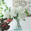 Faux Floral Verdure Hortensia Fleurs Artificielles Real Touch Latex 21 pouces Grand Hortensia pour La Décoration De La Maison Bouquet De Mariée Mariage 3Pcs 230303