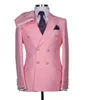 Herenpakken Blazers Volledige mannen Pak Trouwjurken Bruidegom Op maat gemaakt Dubbele borsten Mannelijke jas Slim Fit 2 -durende feest Prom Blazer Set Formele kleding 230303