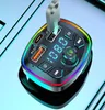 Q7 Car Bluetooth 5.0 Charger FM Zender PD 18W Type-C Dual USB Ambient Light Sigarettenaansteker mp3 Music Player