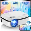 Mini WiFi Projector, DBPOWER 8500L WiFi Projector 1080P Supported Outdoor Projector, Portable Mini Projector with Carrying Bag Video Projector