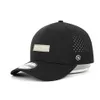 Kundenspezifische hochwertige 6 Panel Quick Dry Polyter Melin Baseball Cap Herrenmode PVC Patch Laser Cut Hole Perforated Dad Hat286Q