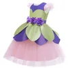 Girl Dresses Flower Fairy Tutu Dress Kids Tulle Floral Princess For Girls 3-10Y Wedding Birthday Party Clothes Children Costume