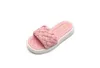 Slipper New Kids Fashion Woven Princess Flip Flops 2022 Summer Girls Flat Bottom Beach Slippers Children's Sandals Round-toe Non-slip PU T230302