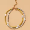 Anklets Bohemian Gold Silver Pärlor Pärlor för kvinnor Summer Ocean Beach Handgjorda ankelarmband Fotbenarmband smycken