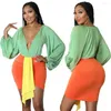 Work Dresses 10 Wholesale Sexy Dress Sets Summer Women V Neck Bodysuits Bodycon Skirt Two Piece Casual Matching Set Tracksuits 8056