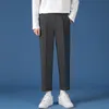 Calças masculinas Mens Coreano Moda Hip Hop Clássico Nove Ponto Homens Oversize Respirável Perna Larga Casual Straight Trouser27 38 230302