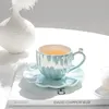 Kopjes schotels creatieve koffiekop keramische mok water thee parelpolarisatie kleur gife doos melkgreep