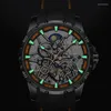 ساعة معصم Ailang Tourbillon Mechanical Wristwatch Men's Sports Automatic Watch Business Man Clock Silicon Relogio Maschulino