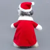 Hundkläder Cat Christmas Costume Set kläder Santa Hat Pet Dressing Up för Halloween