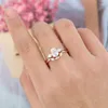 Clusterringen CXSJEREMY SOLID 14K 585 ROSE GOUD 1.5CT 6 8 mm Ovaal gesneden Moissanite verlovingsring Diamant bruids set voor vrouwen bruidsgeschenk