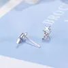 Stud Earrings Sweet Super Fairy Beautiful Silver Plated Jewelry Fashion Four-pointed Star Crystal Exquisite XZE063
