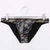 Underpants Briefs Snake Skin Underwear Men Low Waist Sexy Panties Slips Penis Pouch Erotic XL Gay Bikini U Convex Black