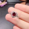 Cluster ringen echte granaatring 6 mm hart natuurlijke pyrope rode edelsteen fijne sieraden voor jong meisje jubileum cadeau real 925 sterling silve