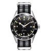 Wristwatches 41mm Watch Men Automatic Mechanical Luxury Military Clock Nylon Strap Luminous Waterproof Calendar Male WristWatch