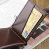 Plånböcker mode mäns läderpengar klipp plånbok med magnet hasp kreditkort kontanthållare företag kort designer handväska för malel230303