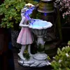 Garden Decorations Resin Angel Figure Sculpture Ornaments Home Outdoor Flower Fairy Girl Solar Decor Villa Courtyard Micro Landscape Crafts