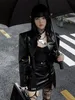 Women's Jackets LUNATICASYLM Harajuku Y2k Punk Gothic girl Black PU Leather Long Sleeves Sense Of Luxury Tops Streetwear Traf Jacket 230302