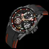 Montres-bracelets WISHDOIT Original Mode Hommes # 39; s Squelette Tourbillon Montre-Bracelet Automatique Mécanique Horloge Homme Lumineux Étanche