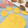 Baking Moulds 3D Cookie Cutter With Stamps Set Hello Cartoon Biscuit Mold For Plastic Cutters Kids 8Pcs Press 1311