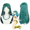 Anime kostymer anime urusei yatsura lum invaderar cosplay come wig tigerstriped bikini baddräkt gul badkläder legging kvinnor ataru moroboshi z0301