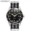 Wristwatches 41mm Watch Men Automatic Mechanical Luxury Military Clock Nylon Strap Luminous Waterproof Calendar Male WristWatch