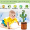 Dancing Cactus 120 Song Novelty Games Speaker Talking Voice Repeat Wriggle Dancing Sing Toy Talk Plushie Stuffed Toys for Baby Adult Xmas Gift