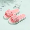 Slipper New Kids Fashion Woven Princess Flip Flops 2022 Summer Girls Flat Bottom Beach Slippers Children's Sandals Round-toe Non-slip PU T230302