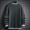 Men s tröjor julstickad harajuku strip mönster pullover vintage o nack vinter s 4xl 230302