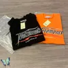 Camisetas masculinas camiseta de verão bordado de algodão laranja preto vtm manga curta curta camisetas VTM de grandes dimensões para homens Mulheres T230303