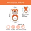Rattles Mobiles 5PC Baby Rattle Toys Cartton Animal Crochet Wooden Rings Rattle DIY Crafts Teething Rattle Amigurumi For Baby Cot Hanging Toy 230303